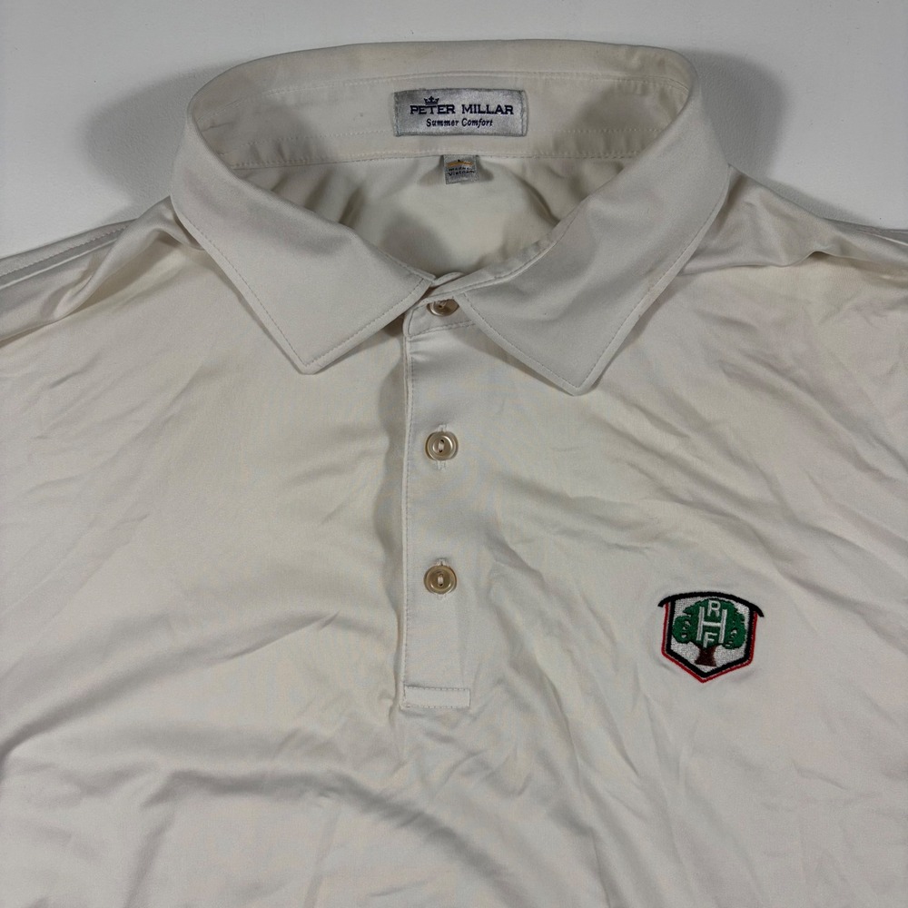 Peter Millar Summer Comfort Polo Shirt Mens Large Rich Harvest Farms Performance